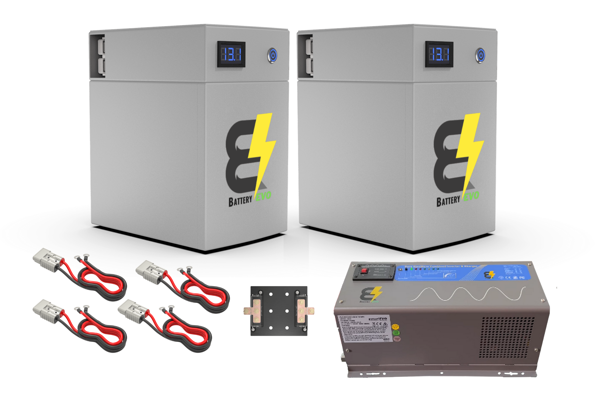 OWL105 12V 2.7kWh Lithium Battery 2x Kit with 3000W Inverter