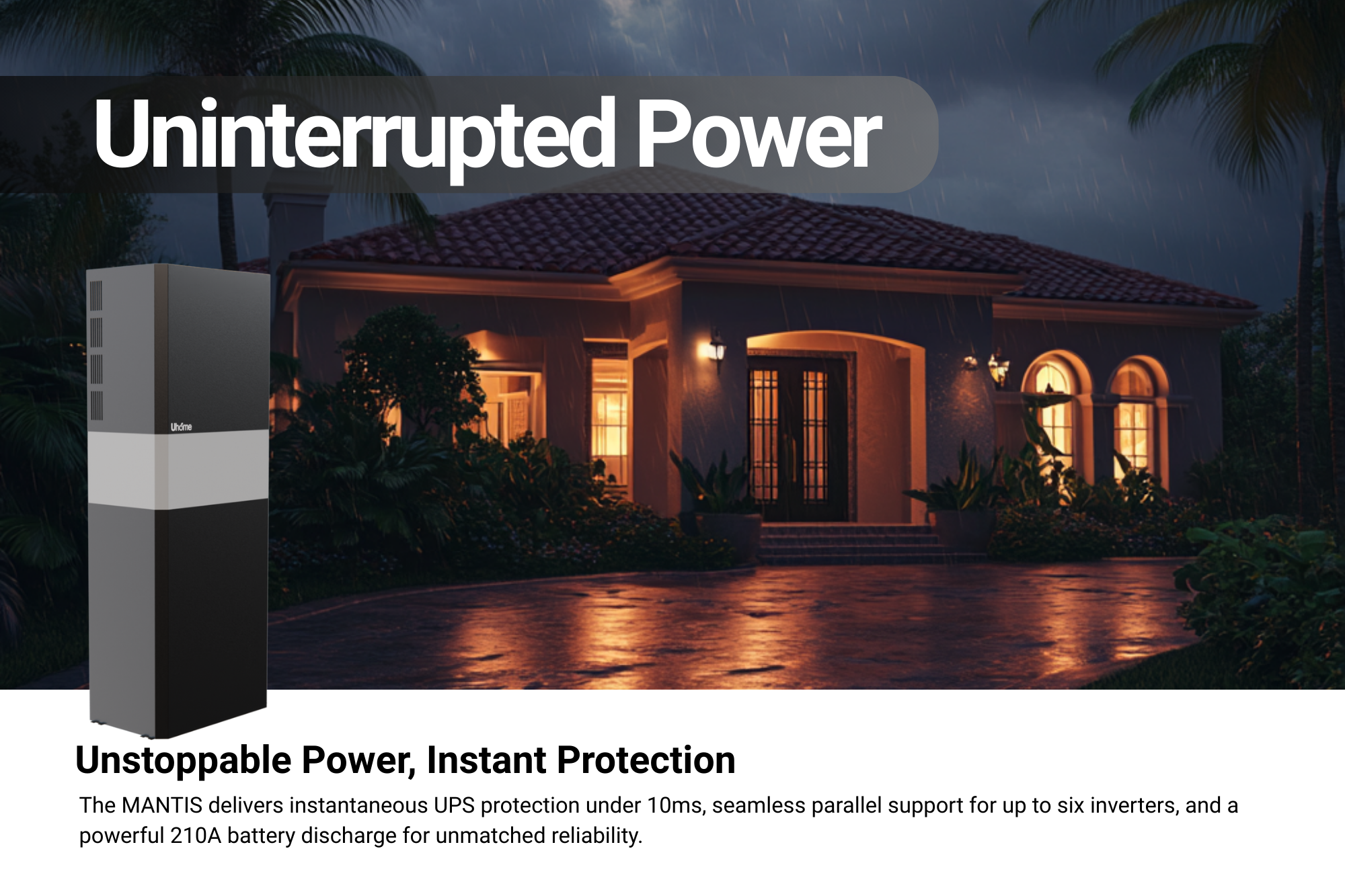 MANTIS UL 48V 20kWh Lithium Battery with 10kW Inverter AC 110/220V