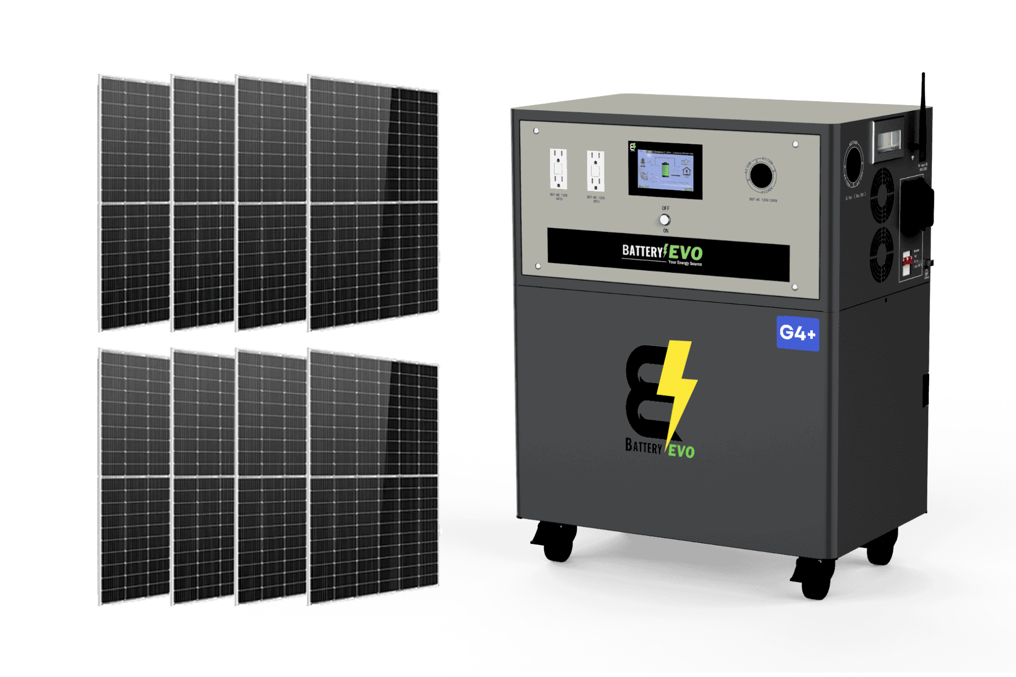 WALRUS G4 PLUS 96V 23kWh Lithium Battery with 16.5kVA Inverter and 2.2-4.4kW Solar Panel AC 110/220V
