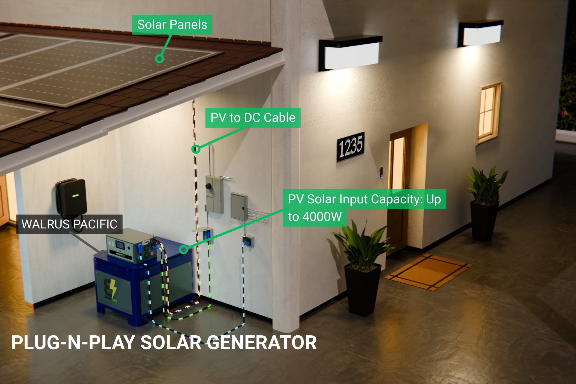 WALRUS PACIFIC 12K INV. 62 kWh with Solar Accessories KIT
